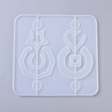 1pc, 14.4x9.8x0.8cm, Pendant Silicone Molds, Resin Casting Molds, For UV Resin, Epoxy Resin Jewelry Making, Geometric Shapes, White