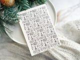 1 Sheet, Approx 13x90cm, Christmas Print Water Decal Image Transfer for Polymer Clay / Ceramics