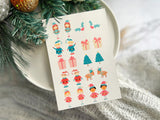 1 Sheet, Approx 13x90cm, Christmas Print Water Decal Image Transfer for Polymer Clay / Ceramics