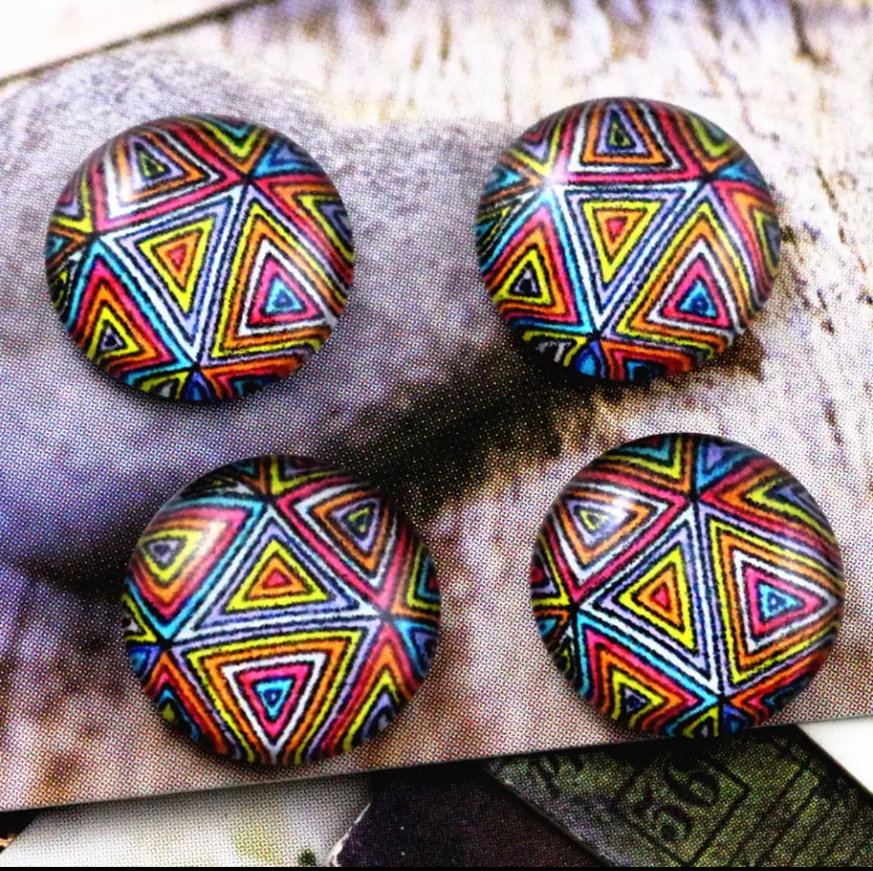 12mm Cabochons, in mixed print