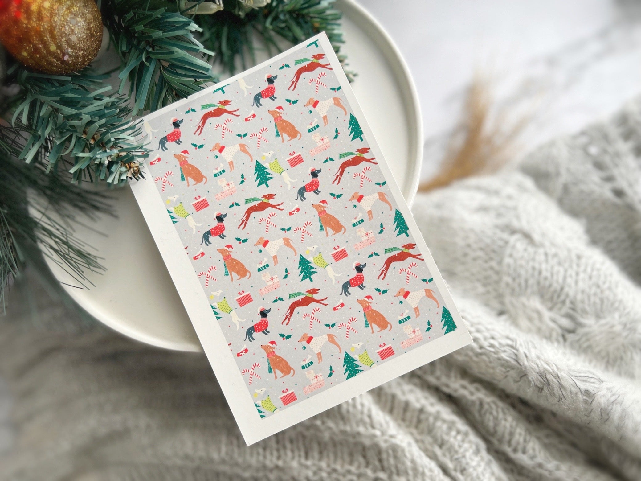1 Sheet, Approx 13x90cm, Christmas Print Water Decal Image Transfer for Polymer Clay / Ceramics
