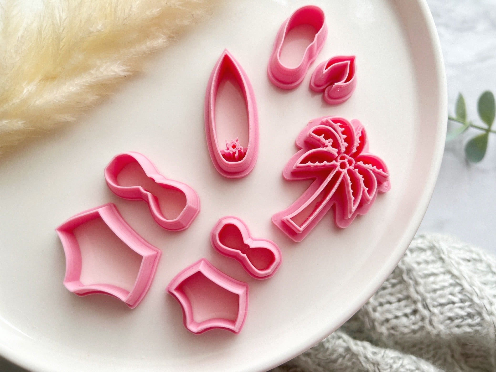 Summer Themed Cutters • Beach Swimsuit Coconut Tree Shapes Polymer Clay Cutter • Fondant Cutter • Cookie Cutter • CS1002