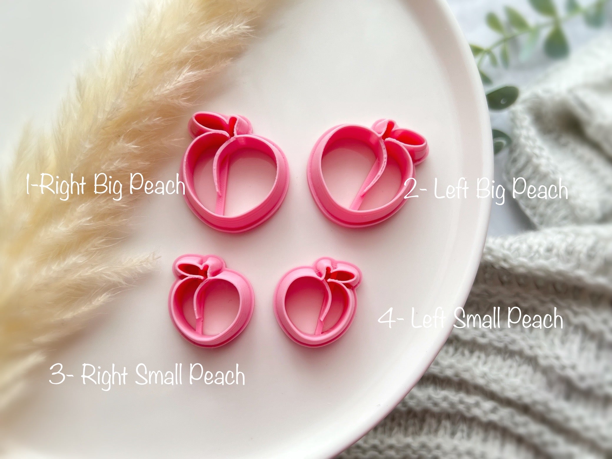 Summer Themed Cutters • Peach Shapes Polymer Clay  Cutter • Fondant Cutter • Cookie Cutter • CS1004