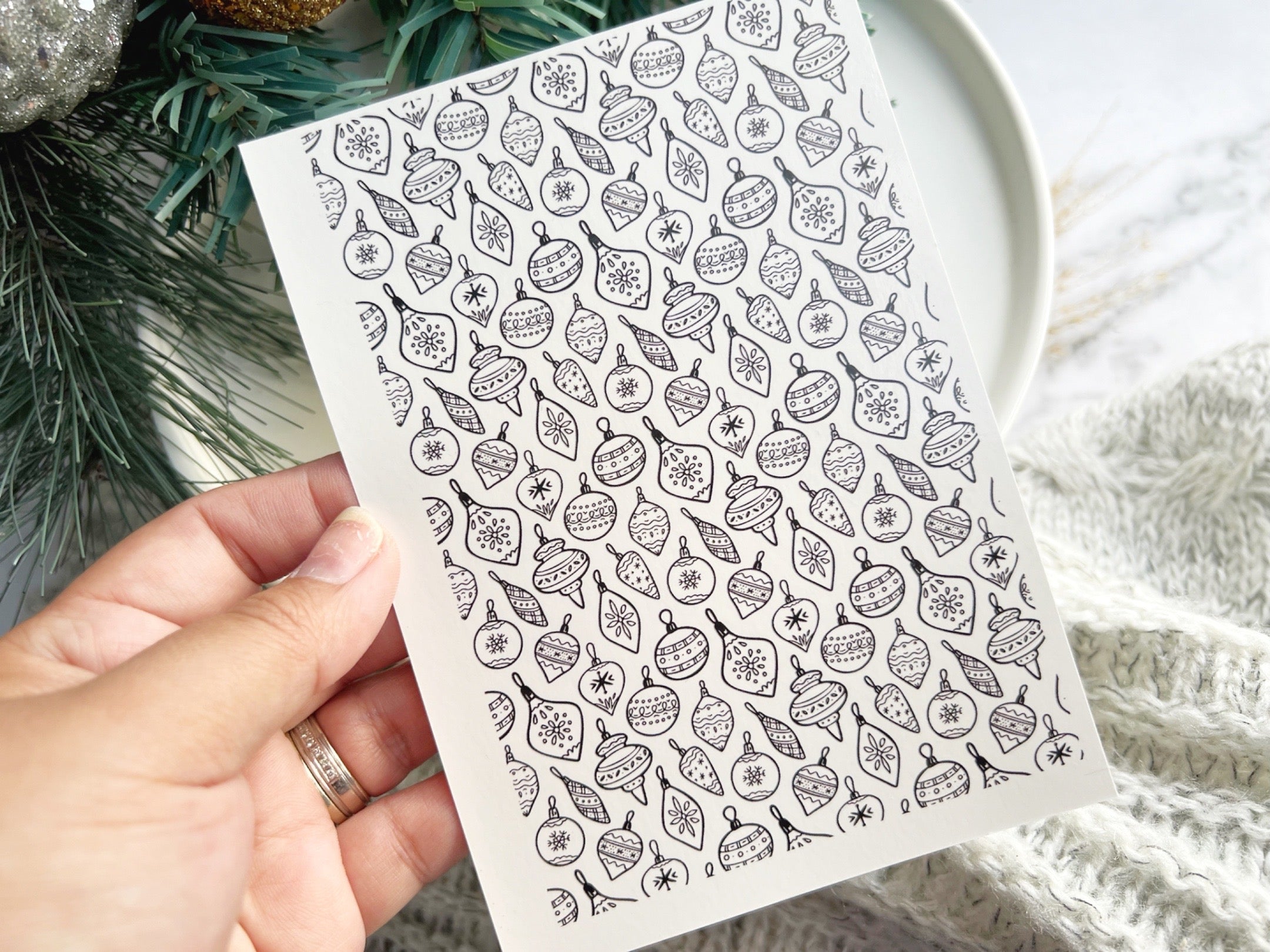 1 Sheet, Approx 13x90cm, Christmas Print Water Decal Image Transfer for Polymer Clay / Ceramics