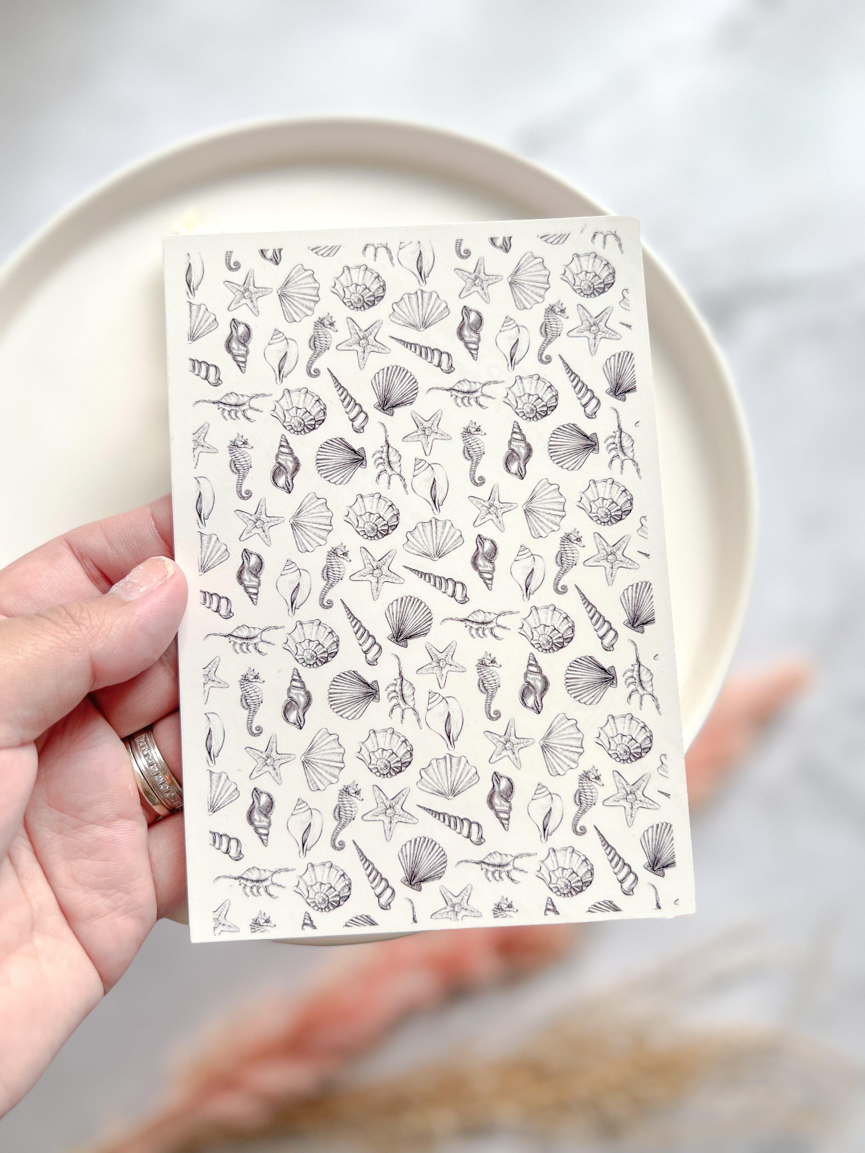 1 Sheet, Approx 13x90cm, Sea Life Print Water Decal Image Transfer for Polymer Clay / Ceramics