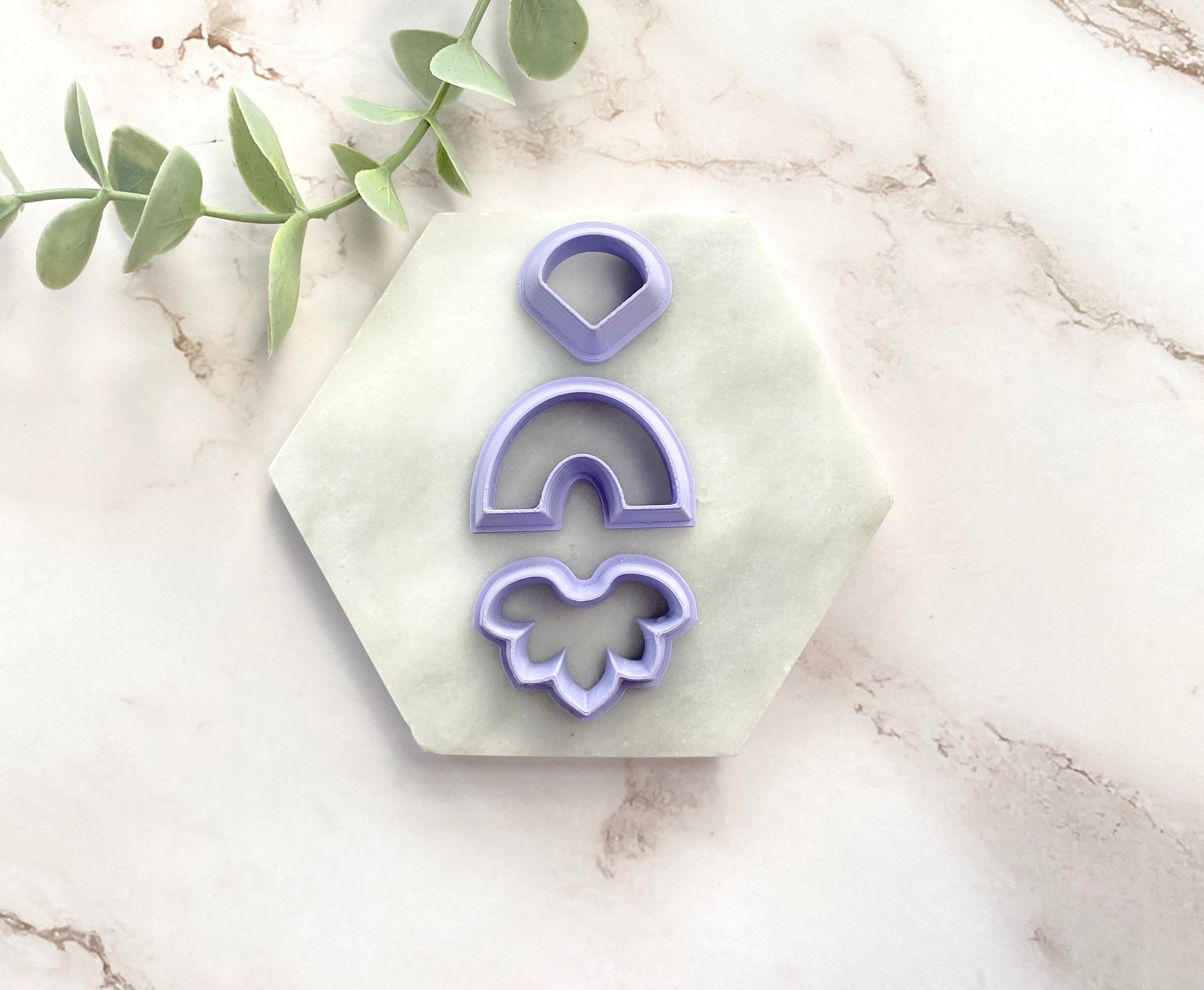 Arc, Fan and Floral Set Shaped Polymer Clay Cutter | Fondant Cutter | Cookie Cutter