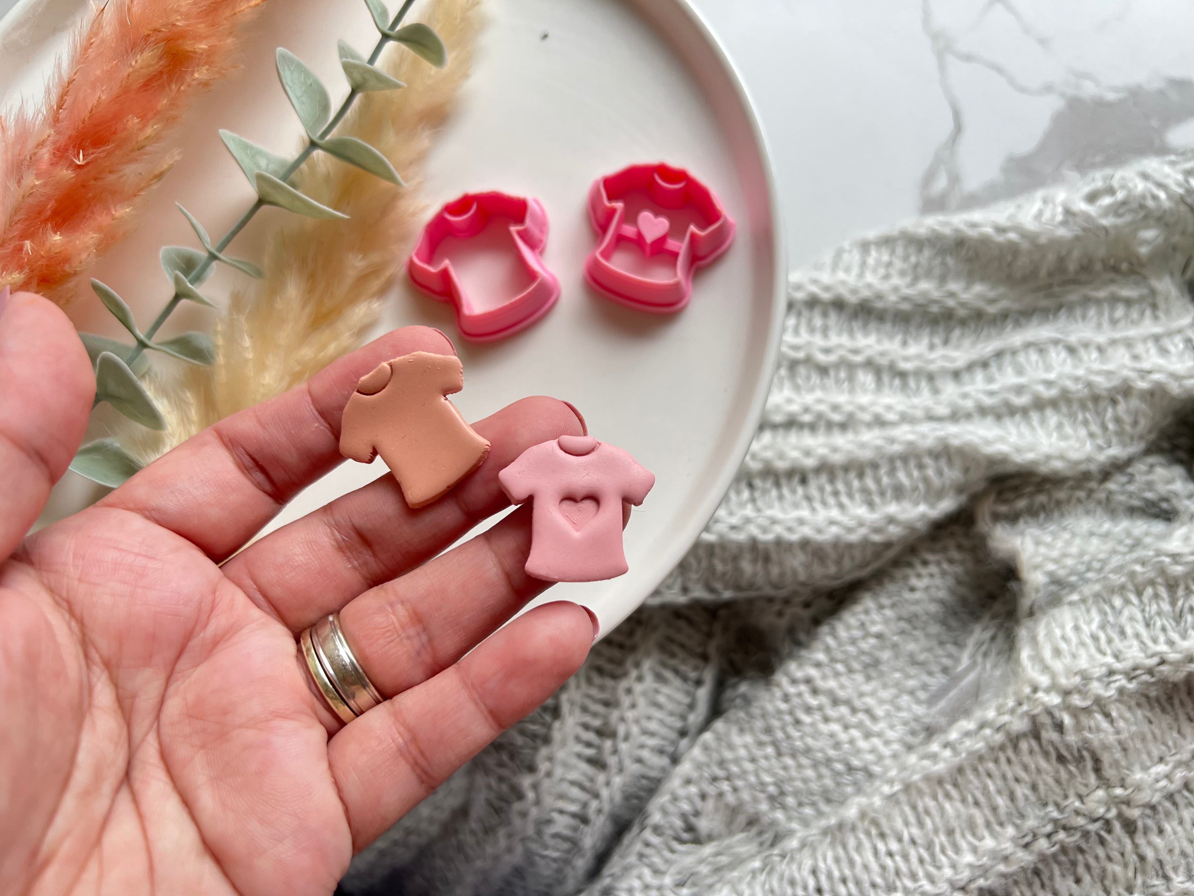 Valentines Tee Shirt Shape Collection Polymer Clay  Cutter • Fondant Cutter • Cookie Cutter