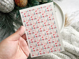 1 Sheet, Approx 13x90cm, Christmas Print Water Decal Image Transfer for Polymer Clay / Ceramics
