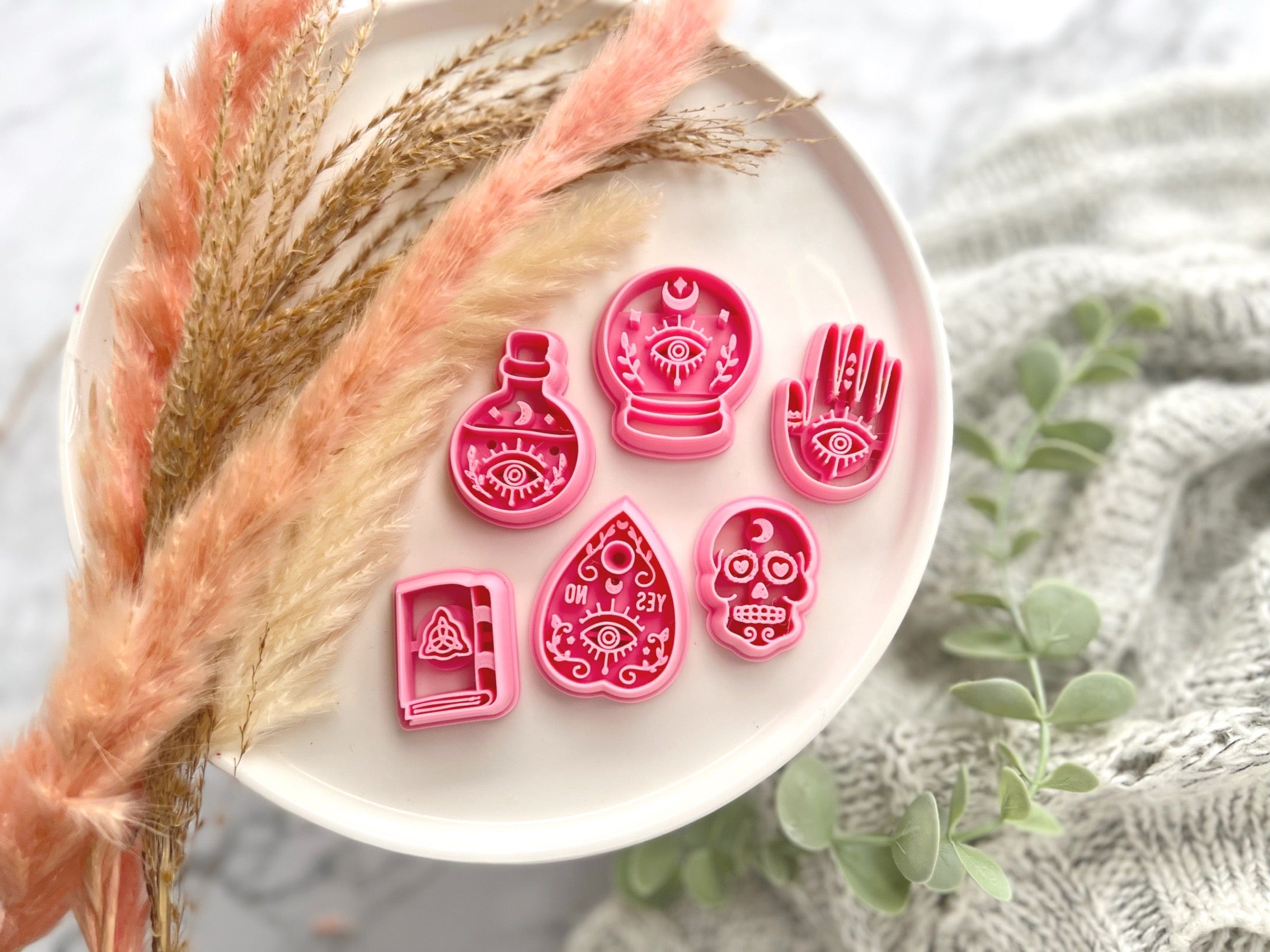 Spell book Ouija Crystal Ball Potion Skull Shape Mystical Boho Collection Polymer Clay Cutter • Fondant Cutter • Cookie Cutter