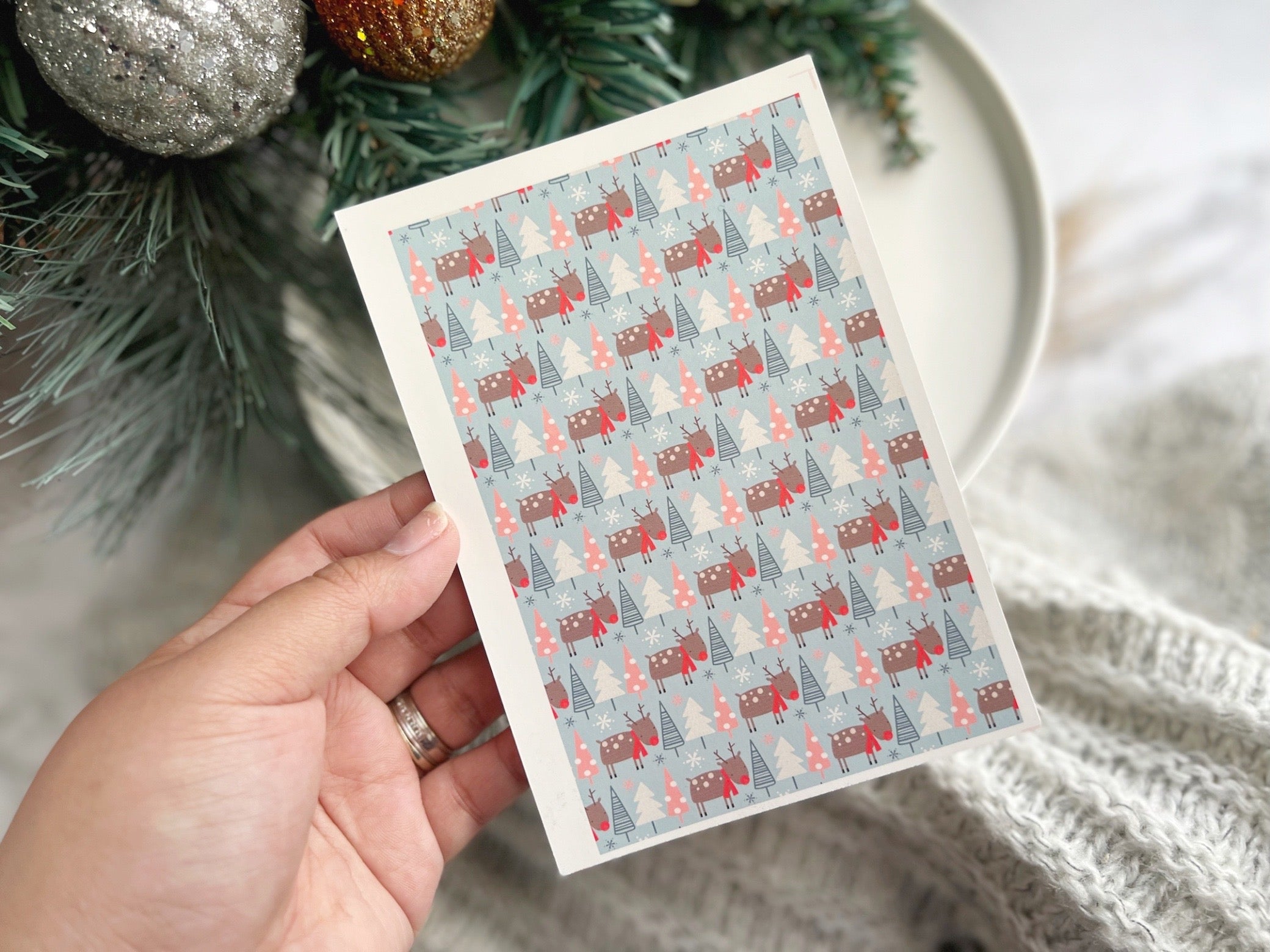 1 Sheet, Approx 13x90cm, Christmas Print Water Decal Image Transfer for Polymer Clay / Ceramics