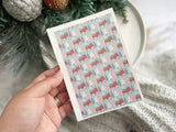 1 Sheet, Approx 13x90cm, Christmas Print Water Decal Image Transfer for Polymer Clay / Ceramics