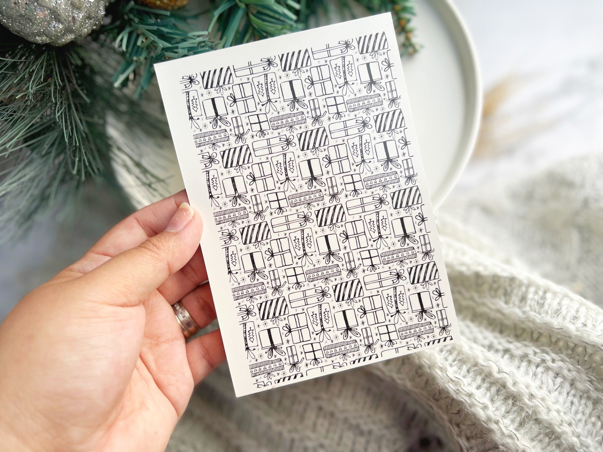 1 Sheet, Approx 13x90cm, Christmas Print Water Decal Image Transfer for Polymer Clay / Ceramics