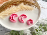 Crescent Moon Shape Mystical Boho Collection Polymer Clay Cutter • Fondant Cutter • Cookie Cutter
