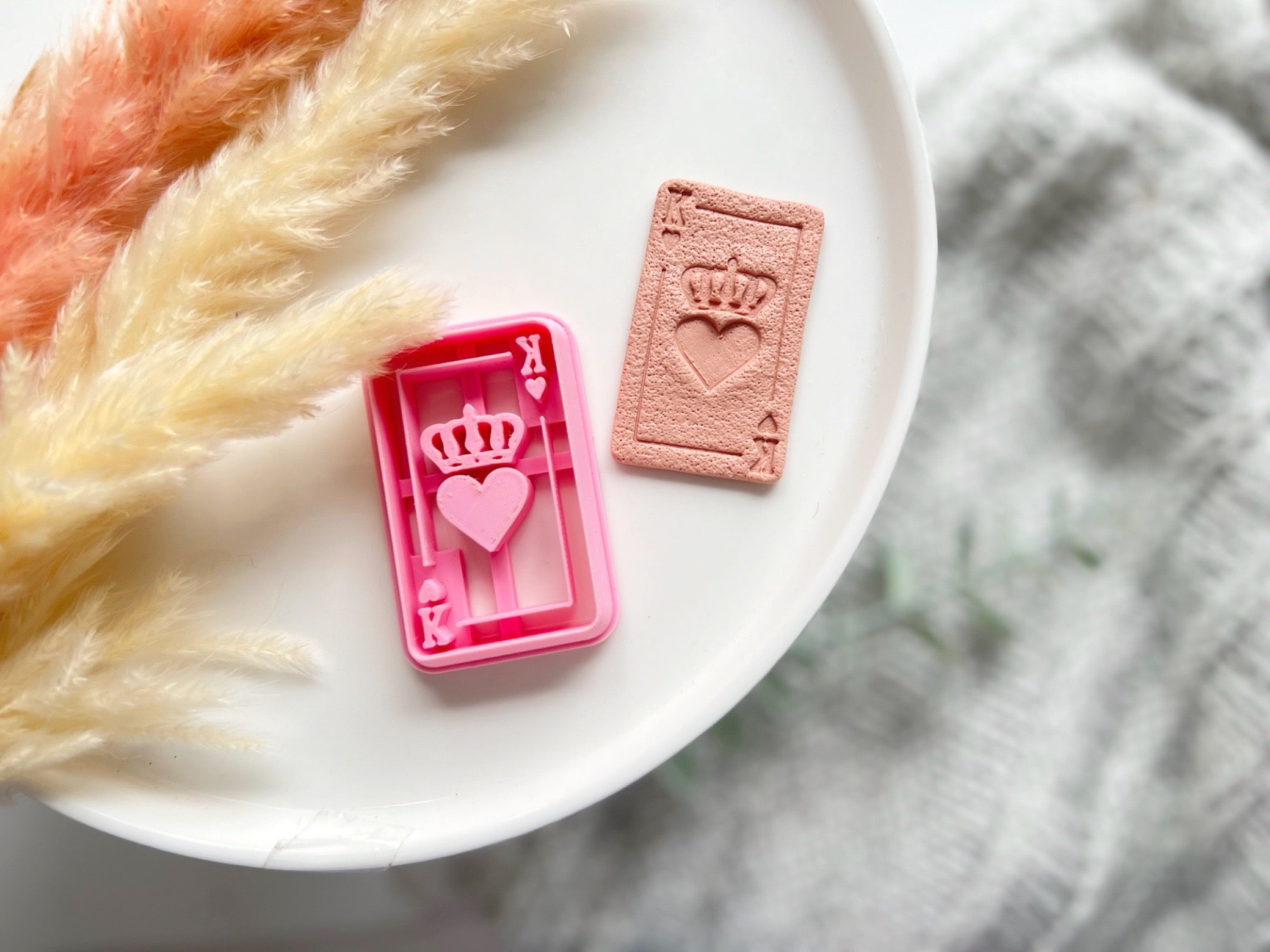 Valentines King of Heart Play Cards Shape Polymer Clay  Cutter • Fondant Cutter • Cookie Cutter