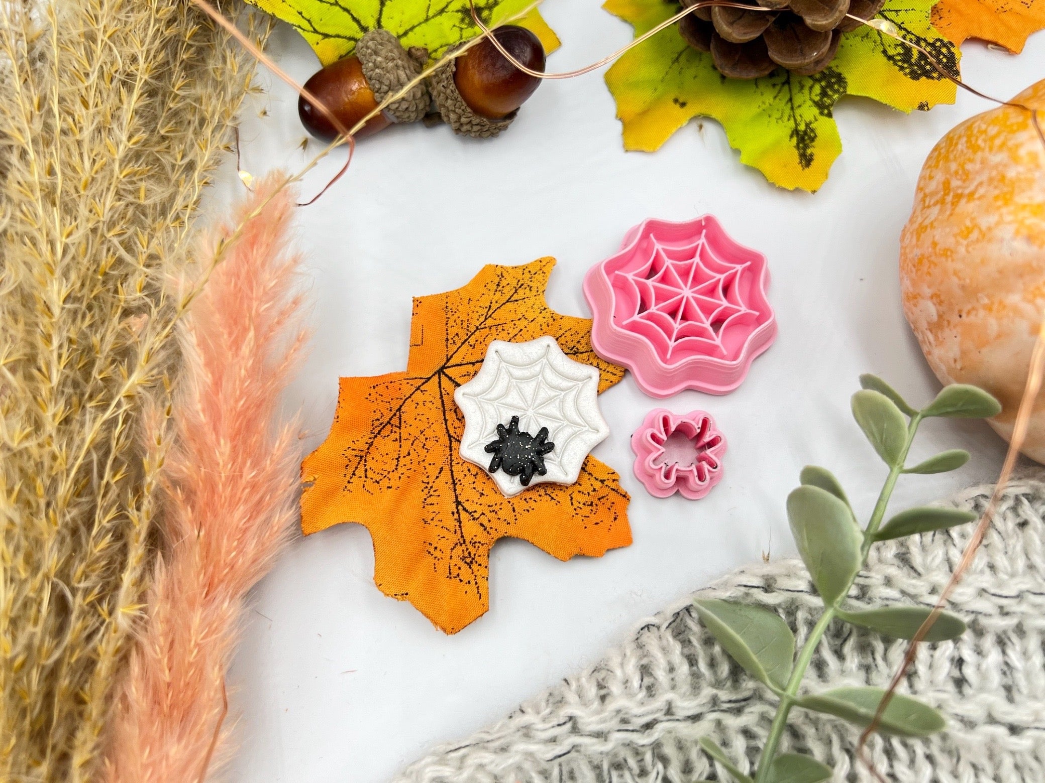 Spider Web Halloween Shapes Cutter Fall Collection Polymer Clay Cutter • Fondant Cutter • Cookie Cutter