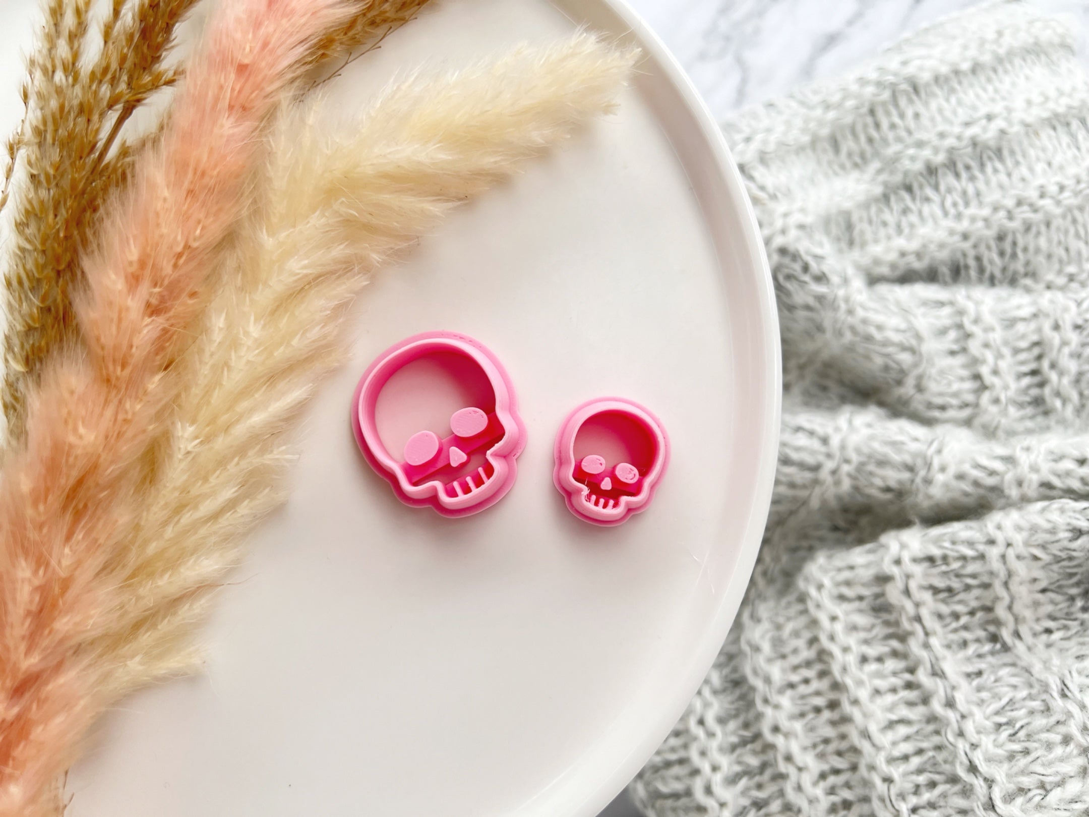 Skull Halloween Shapes Cutter Fall Collection Polymer Clay Cutter • Fondant Cutter • Cookie Cutter