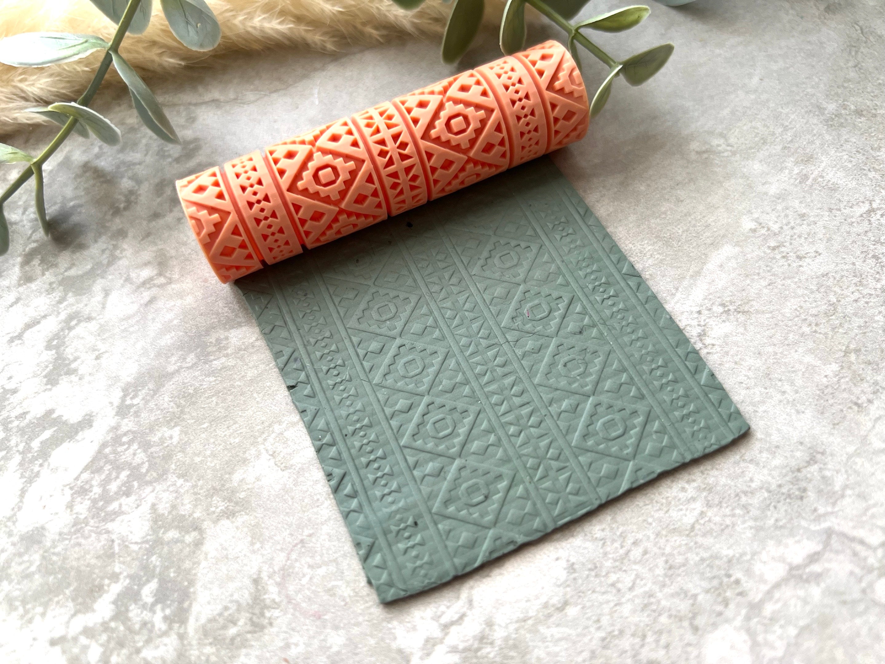 Aztec Print Texture Roller |  Polymer Clay Roller | Clay Roller