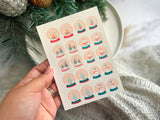 1 Sheet, Approx 13x90cm, Christmas Print Water Decal Image Transfer for Polymer Clay / Ceramics
