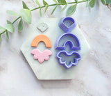 Arc, Fan and Floral Set Shaped Polymer Clay Cutter | Fondant Cutter | Cookie Cutter
