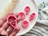 Summer Themed Cutters • Donut Ice Cream Popsicle Shapes Polymer Clay Cutter • Fondant Cutter • Cookie Cutter • CS1005