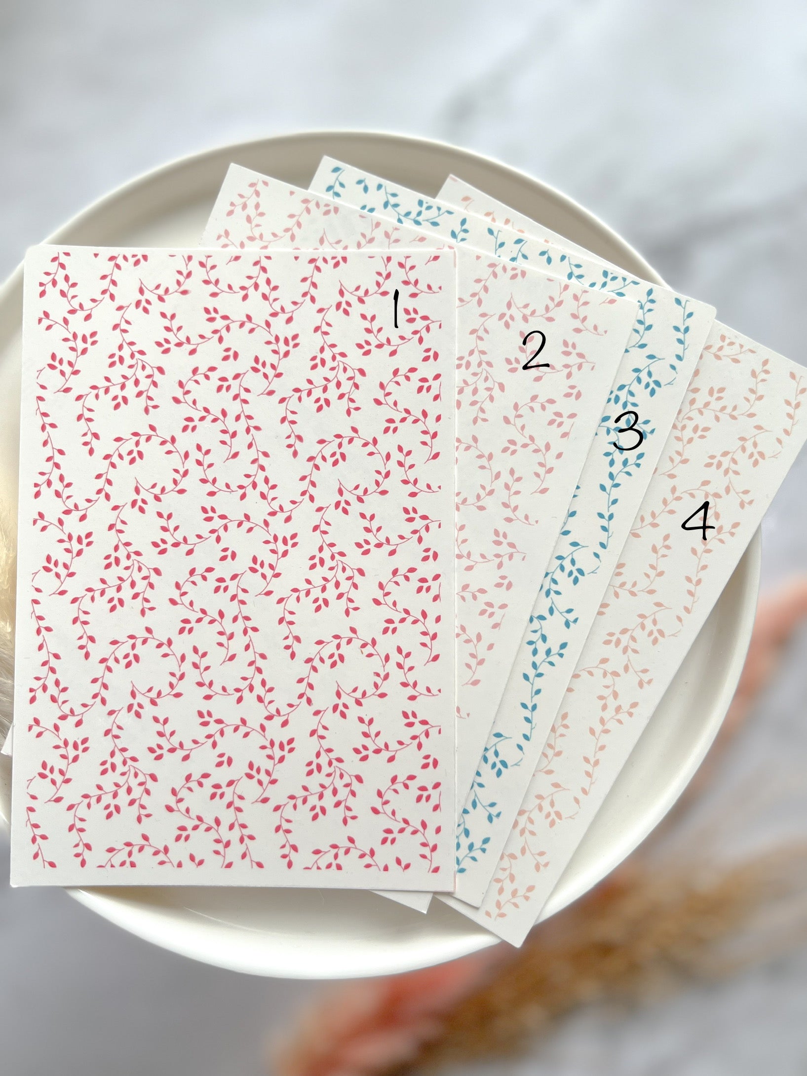 1 Sheet, Approx 13x90cm, Floral Print Water Decal Image Transfer for Polymer Clay / Ceramics