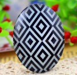 1pc, 30x40mm, Big Handmade Geometric Photo Glass Cabochons, Oval
