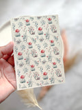 1 Sheet, Approx 13x90cm, Mushroom Print Water Decal Image Transfer for Polymer Clay / Ceramics