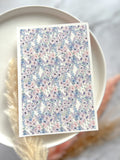 1 Sheet, Approx 13x90cm, Floral Print Water Decal Image Transfer for Polymer Clay / Ceramics
