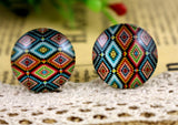 2pcs, 20mm Glass Cabochons in patterned prints