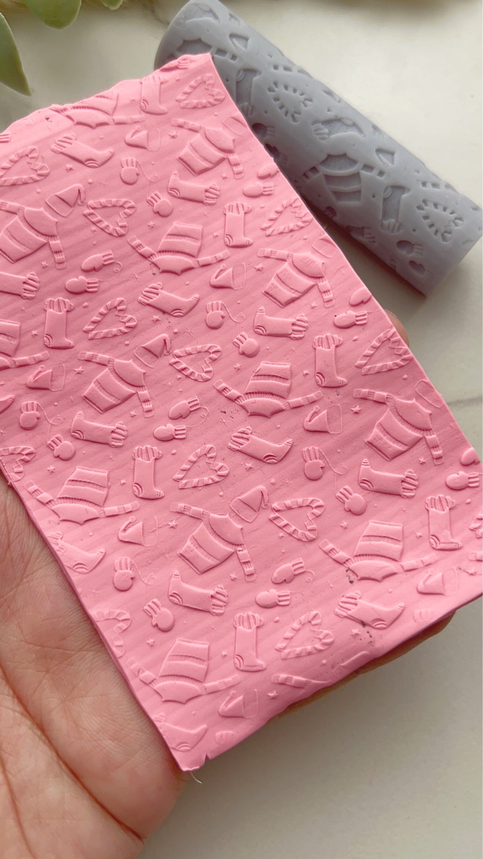 Christmas Print Texture Roller • Polymer Clay Roller