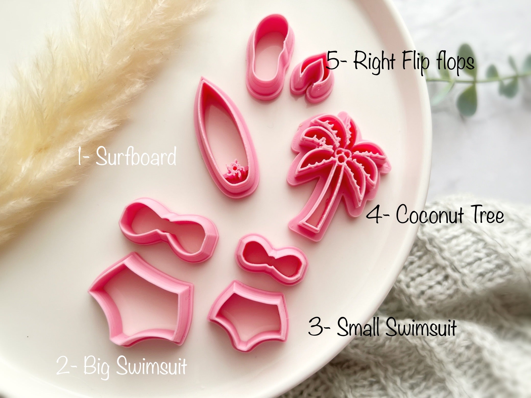 Summer Themed Cutters • Beach Swimsuit Coconut Tree Shapes Polymer Clay Cutter • Fondant Cutter • Cookie Cutter • CS1002