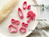 Summer Themed Cutters • Beach Swimsuit Coconut Tree Shapes Polymer Clay Cutter • Fondant Cutter • Cookie Cutter • CS1002