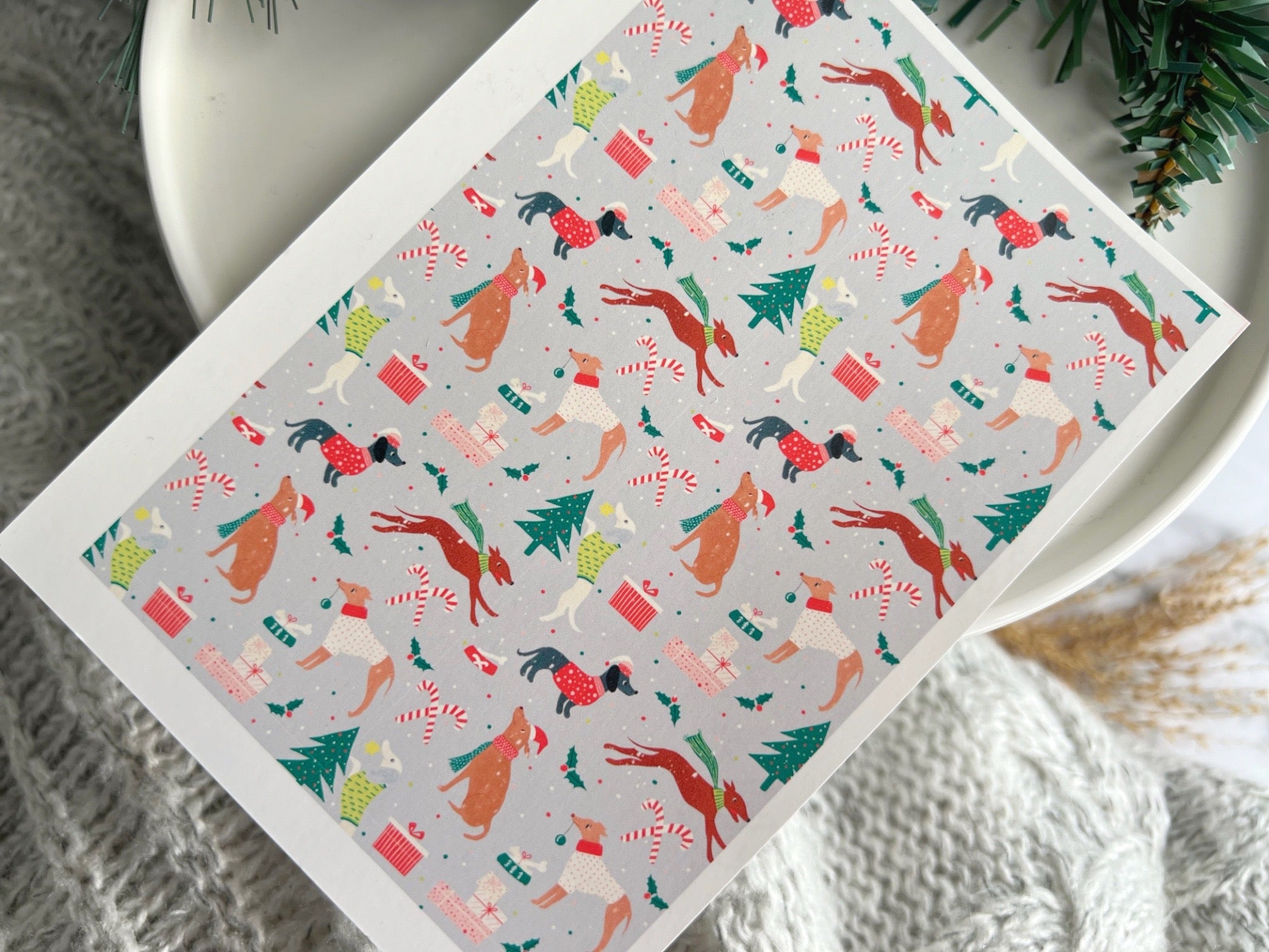 1 Sheet, Approx 13x90cm, Christmas Print Water Decal Image Transfer for Polymer Clay / Ceramics