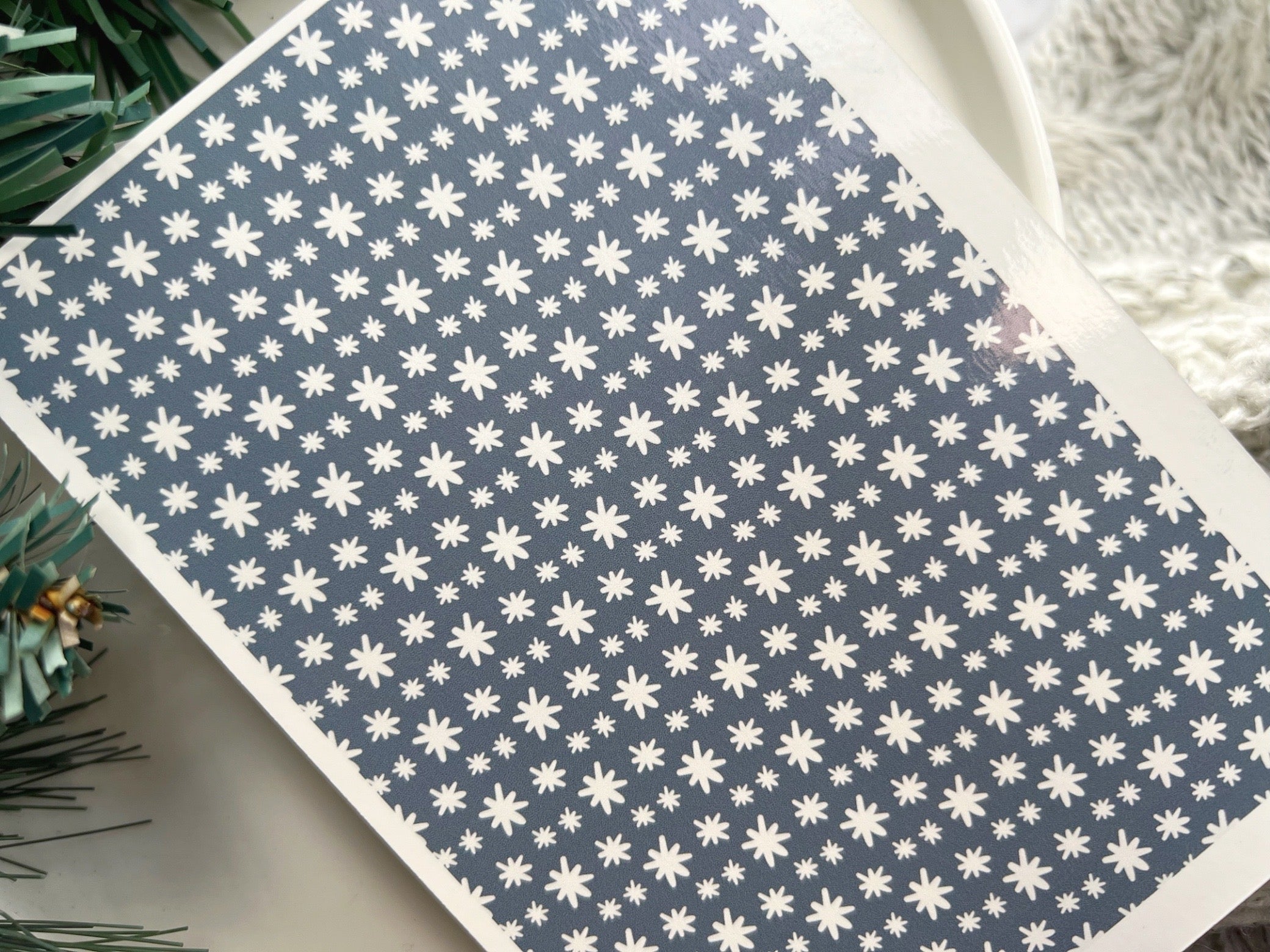 1 Sheet, Approx 13x90cm, Christmas Print Water Decal Image Transfer for Polymer Clay / Ceramics