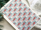 1 Sheet, Approx 13x90cm, Christmas Print Water Decal Image Transfer for Polymer Clay / Ceramics
