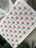 1 Sheet, Approx 13x90cm, Christmas Print Water Decal Image Transfer for Polymer Clay / Ceramics