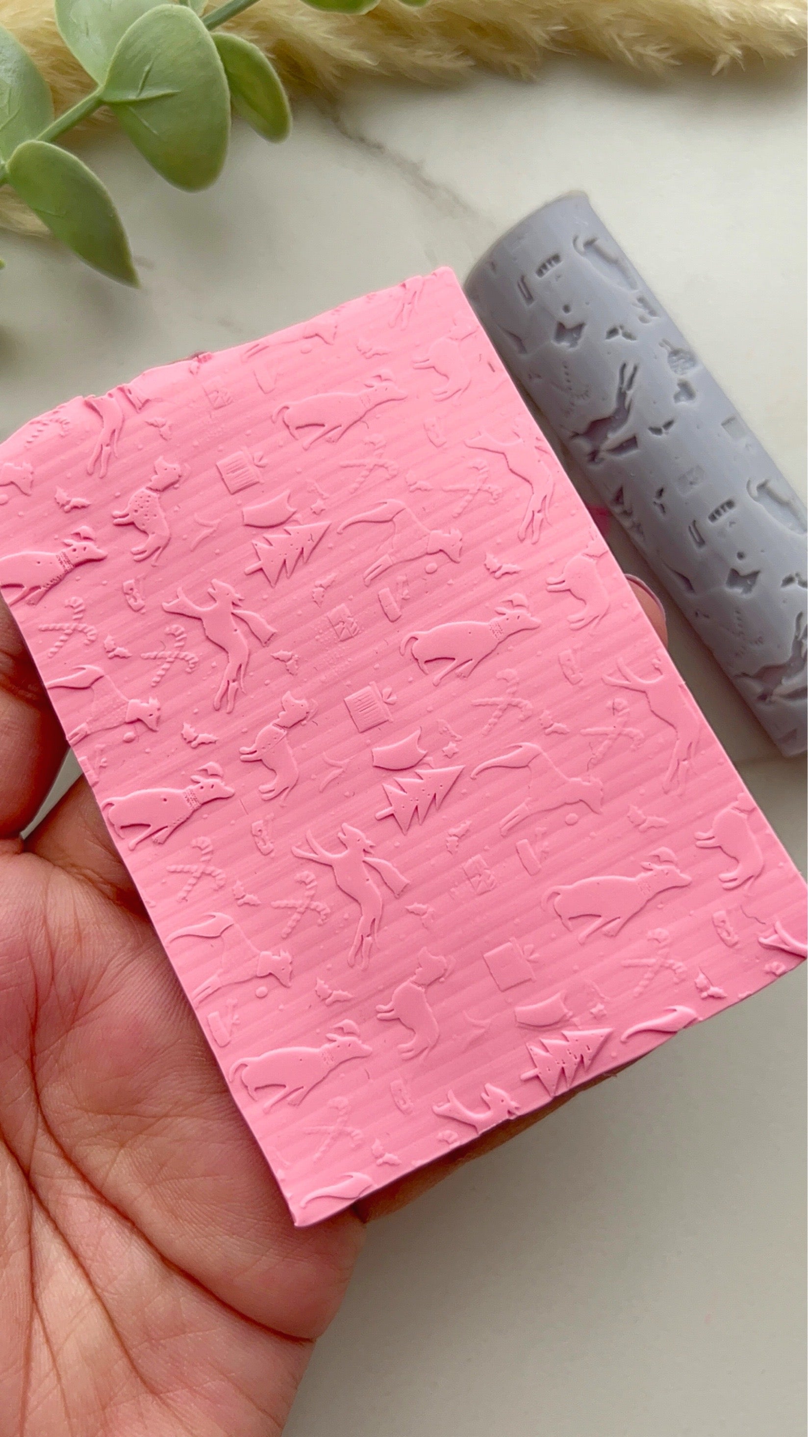 Christmas Print Texture Roller • Polymer Clay Roller