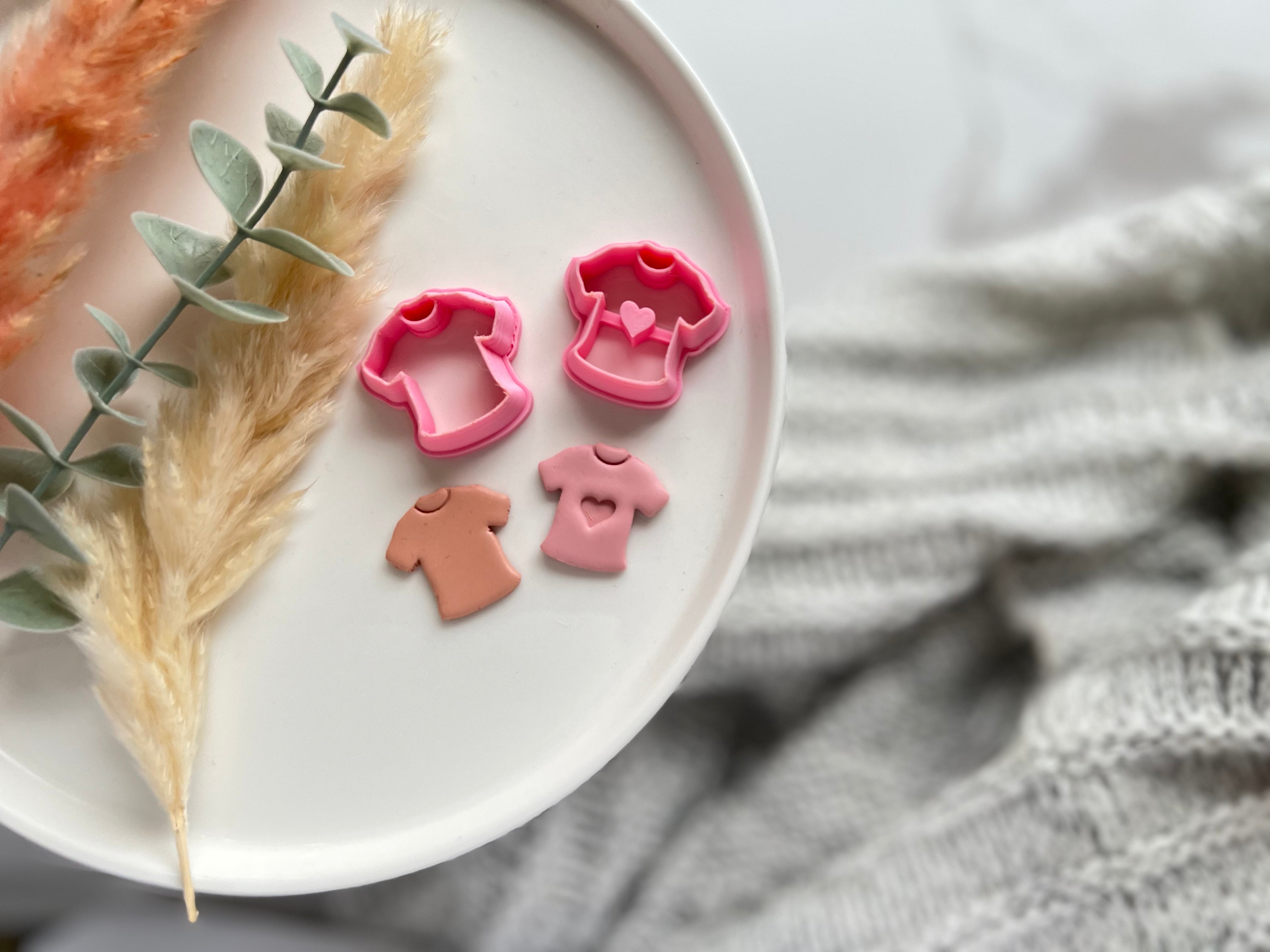 Valentines Tee Shirt Shape Collection Polymer Clay  Cutter • Fondant Cutter • Cookie Cutter