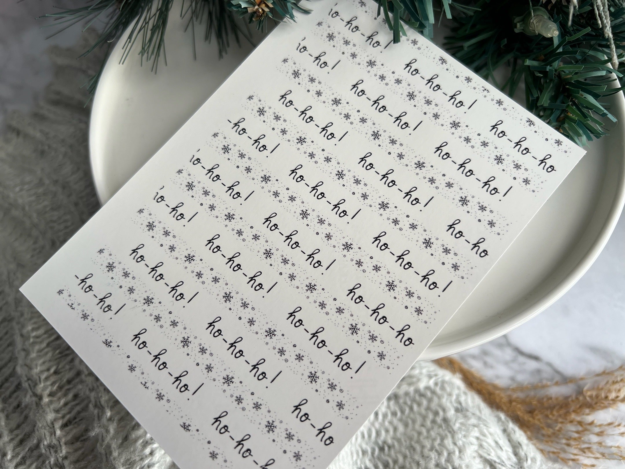 1 Sheet, Approx 13x90cm, Christmas Print Water Decal Image Transfer for Polymer Clay / Ceramics