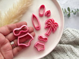 Summer Themed Cutters • Beach Swimsuit Coconut Tree Shapes Polymer Clay Cutter • Fondant Cutter • Cookie Cutter • CS1002