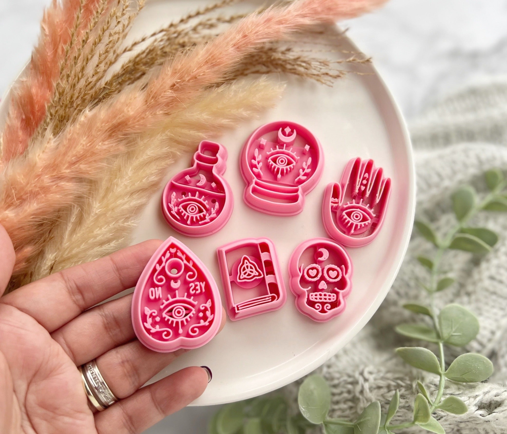 Spell book Ouija Crystal Ball Potion Skull Shape Mystical Boho Collection Polymer Clay Cutter • Fondant Cutter • Cookie Cutter