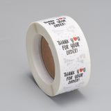 1 Roll (500pcs/roll), 25mm, Thank You For your Order Round Stickers Labels in Black & White, floral