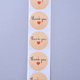 1 roll (500pcs/roll), 25mm, Thank You Round Stickers Labels in  In Black & White, Floral