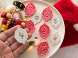 Christmas Polymer Clay Cutters, PLA Frame Earring Molds, Holiday Fondant Tools