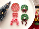 Christmas Wreath Polymer Clay Cutter, PLA 3D Printed Earring Mold (Multiple Sizes)