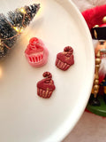 Christmas Cupcake with Candy Cane Clay Cutter, PLA Polymer Clay Tool (Multiple Sizes)