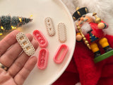 Christmas Polymer Clay Cutter, Ho Ho Ho & Joy Imprint (PLA)
