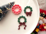 Christmas Wreath Polymer Clay Cutter, PLA 3D Printed Earring Mold (Multiple Sizes)