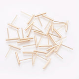 1 pair(2pcs), 18K Gold Plated Brass Stud Earring Findings with Hole