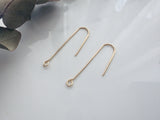 1 pair (2pcs) , Brass Earring Hooks, with Horizontal Loop, Cadmium Free, Nickel Free, Lead Free, Real 18K Gold Plated